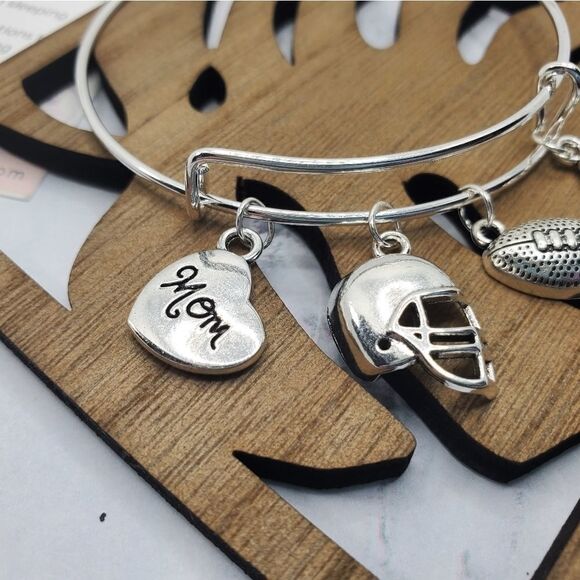 Football Mom Expandable Charm Bracelet - Picture 3 of 13